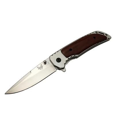 Benchmade DA56 Kahverengi Kamp Çakı 20cm- Yarı Otomatik, Kemerlikli, Ahşap - Metal Sap
