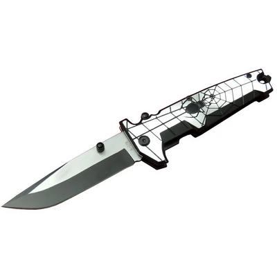 Columbia A278 Kamp Çakı 24 cm - Aliminyum Örümcek Desen Saplı, Perçinli, Kemerlikli