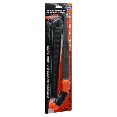 Kinetex KTX-2912 | Kurt Dişi 300mm Çelik Budama Testeresi - Plastik Kılıflı, Ergonomik Saplı