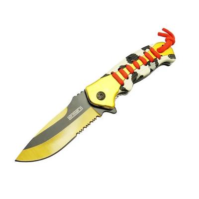 Lanmark KA28 Testereli Outdoor Çakı 21 cm - İpli Sap, Yarı Otomatik, Kemerlikli