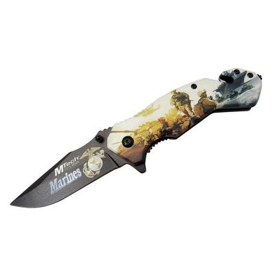 Mtech 4 23 2 Marines Kurtarma / Kamp Çakı 20cm - Yarı Otomatik, Kemerlikli, Cam Kırma Ve İp Kesme Aparatlı