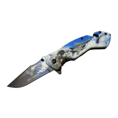 Mtech 4 23 4 Air Force Kurtarma / Kamp Çakı 20cm - Yarı Otomatik, Kemerlikli, Cam Kırma Ve İp Kesme Aparatlı