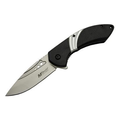 Mtech 4214 Beyaz Kamp Çakı 20cm- Yarı Otomatik, Kemerlikli, Oluklu