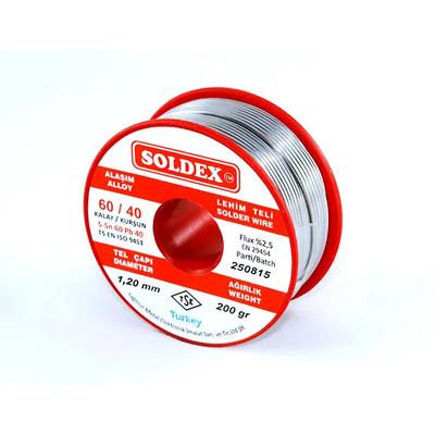 Soldex 60-40 Lehim Teli 200 Gr 1,2 mm - Sn:60 / Pb:40