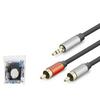 3.5 Mm To 2 Rca Ses Kablosu 10 M - Siyah HDX1076