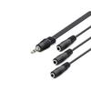 3.5 Mm To 3*3.5 Mm F Kablo 2Lıne 30Cm Siyah HDX1023