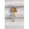 316L Çelik Gold Renk Sallantı Zirkon Taşlı Anahtar Model Nomination Charm - TJ-BC1338