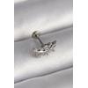316L Çelik Gümüş Renk Dal Model Zirkon Taş Detaylı Tragus Piercing - TJ-PR1343