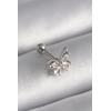 316L Çelik Gümüş Renk Zirkon Taşlı Kelebek Tragus Piercing - TJ-PR1233