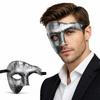 Antik Eskitme Gümüş Erkek Yarım Maske - Phantom Parti & Balo Maskesi