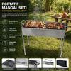 Armia Portatif Paslanmaz Barbekü Mangal 70 cm - Ayaklı Standlı