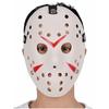 Beyaz Renk Kırmızı Çizgili Tam Yüz Hokey Jason Maskesi Hannibal Maskesi