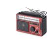 Bluetooth Solar Panelli Fm Radyo Usb Tf Nostaljik Hoparlör - Kırmızı Siyah NS9952BTS