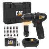 CAT DX1160 12Volt/2.0Ah Li-ion Çift Akülü Kömürsüz Profesyonel Şarjlı Darbeli Matkap + DA01901 32 Parça Aksesuar Seti