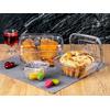 Crystal Ware F-406 3'lü Kare Saklama Kabı Seti (5150-5250ml) Mika & Kristal Plastik