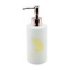 DMR Home DMR-8161 Cam Yuvarlak Beyaz Şişe Gold Yaprak Desen Sıvı Sabunluk 350ml Bronz Plastik Pompa