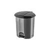 DÜNYA-01010-400&410 ( SİYAH & GRİ ) ( 5LT ) ( PEDALLI ) ÇÖP KOVASI PLASTİK ( 202X202X245MM )*12=K