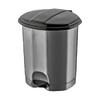 Dünya 01014-400&410 Siyah & Gri 30L Pedallı Çöp Kovası Plastik (358x350x470mm)
