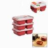 Dünya 31245-854 Kırmızı Bölme Dikdörtgen Saklama Kabı Seti 1200ml (3 Parça)