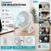 Everest EFN-505 Masaüstü Fan - USB Şarjlı PVC Gövde 14.5x14.1 cm