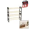 FİXWOOD 2046-1 4 Katlı Ahşap Ayakkabılık 8 Ayakkabılık 20x65x51cm Çok Amaçlı Raf Portatif Vidasız Kolay Montaj
