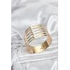 Gold Renk Pirinç Kaburga Model Kadın Bileklik - TJ-BB8063