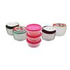 Harmony Time HT-037 Plastik, Yuvarlak Mini Kahvaltı Saklama Kabı - 3 Parça