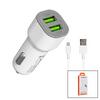 Hytech HY-X44 | iPhone Kablolu Oto Araç Şarj Seti - 3.1A Hızlı Şarj, 15.5W, 1 Metre Lightning Kablo Dahil
