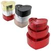 İBİCO İ12-096 (3PCS) (KALP) (PARLAK MİX RENKLİ & KABARTMA DESEN) KARTON HEDİYE KUTUSU (KURDELALI) (31X28-27X24-23X20CM)*20