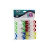 İbico İ21-036 Şeffaf ve Renkli Uç Silikon ve Plastik Mandal 12x12 (10 Adet)