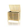İbico İ21-085 Laundry Basket Kalın Ahşap Bambu Kirli Çamaşır Sepeti (Kumaş Çantalı) (Sepet: 50x38x55 cm)