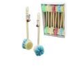 İBİCO İ21-094 2'li Kullanım Plastik Saplı Banyo Lifi ve Duş Fırçası, 38cm