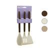 İBİCO İ22-014 ( 3PCS ) ( RENKLİ SİLİKON ) ( SPATULA ) MUTFAK SETİ ( AHŞAP AKASYA SAPLI ) ( KLASİK & YAN & DELİKLİ SPATULA) (30CM)*12X6