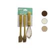 İbico İ22-026 Silikon Mutfak Seti (Çırpıcı, Yumurta Fırçası, Spatula) Ahşap Bambu Saplı