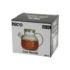 İBİCO İ22-135 1000ml Kabartma Desenli Cam Demlik (Bambu Dış Yüzey, Metal İç Yüzey, Silikon Contalı Kapak)