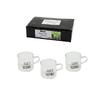 İBİCO İ22-140 Kulplu Good Morning Kalın Çizgili Cam Kahve Yanı Bardak 90ml, 6 Parça