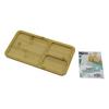 İBİCO İ22-176 ( DİKDÖRTGEN ) ( 3 BÖLMELİ=2+1 ) AHŞAP BAMBU SERVİS SUNUM TEPSİ & TAHTASI ( 24.8 X 13.8 X 1.4CM )*36