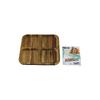 İbico İ22-280 Akasya Kare 4 Bölmeli Ahşap Servis Sunum Tepsisi & Tahtası 20 x 20 x 1.4 cm