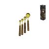 İBİCO İ22-317 ( 4PCS ) ( GOLD METAL ) ÖLÇÜ KAŞIK SETİ ( OTANTİK AĞAÇ KULP ) (15ML & 5ML & 2.5ML & 1.25ML )*96