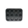 İbico İ22-376 12 Gözlü Metal Siyah Düz Muffin ve Kek Kalıbı