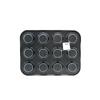 İbico İ22-376 12 Gözlü Metal Siyah Düz Muffin ve Kek Kalıbı