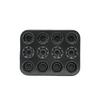 İbico İ22-378 12 Gözlü Metal Siyah Şekilli Muffin ve Kek Kalıbı