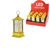 LED Storm Lantern KRD-7939 Kare Kubbe Pilli Ramazan Led Işık Gold
