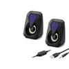 Masaüstü Hoparlör 1+1 USB + 3.5mm LED - Siyah HD6054