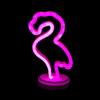 Neon Işıklı Flamingo Yazılı Masa Gece Lambası Pil ve Usb