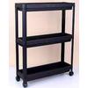 Omaş Slim Tekerli OM-0060 OM-3010 Siyah Çok Amaçlı Raf Ünitesi (3 Derin Raflı)