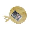 Pablito Home PBT-015 | Yuvarlak Ahşap Bambu Kesim Panosu / Kesme Tahtası - 26cm, Geyik Boynuzu Figürlü Saplı
