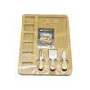 Pablito Home PBT-333 6+1 Bölmeli MDF Kahvaltı Peynir Sunum Panosu Ahşap Saplı 3 Bıçak 30x39.5cm