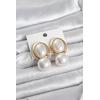Pirinç Gold Renk Model İncili Kadın Küpe - TJ-BKP11685