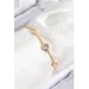 Pirinç Zirkon Taşlı Daire Model Gold Renk Asansörlü Kadın Bileklik - TJ-BB7733